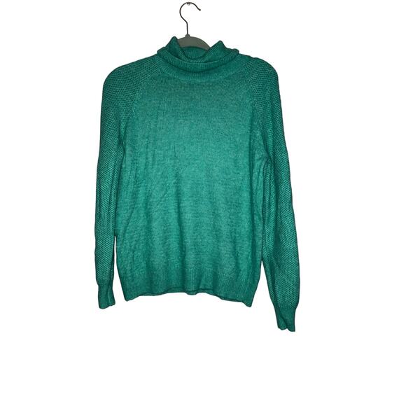 Loft knit turquoise colored turtleneck style long sleeve top size medium - Picture 1 of 5